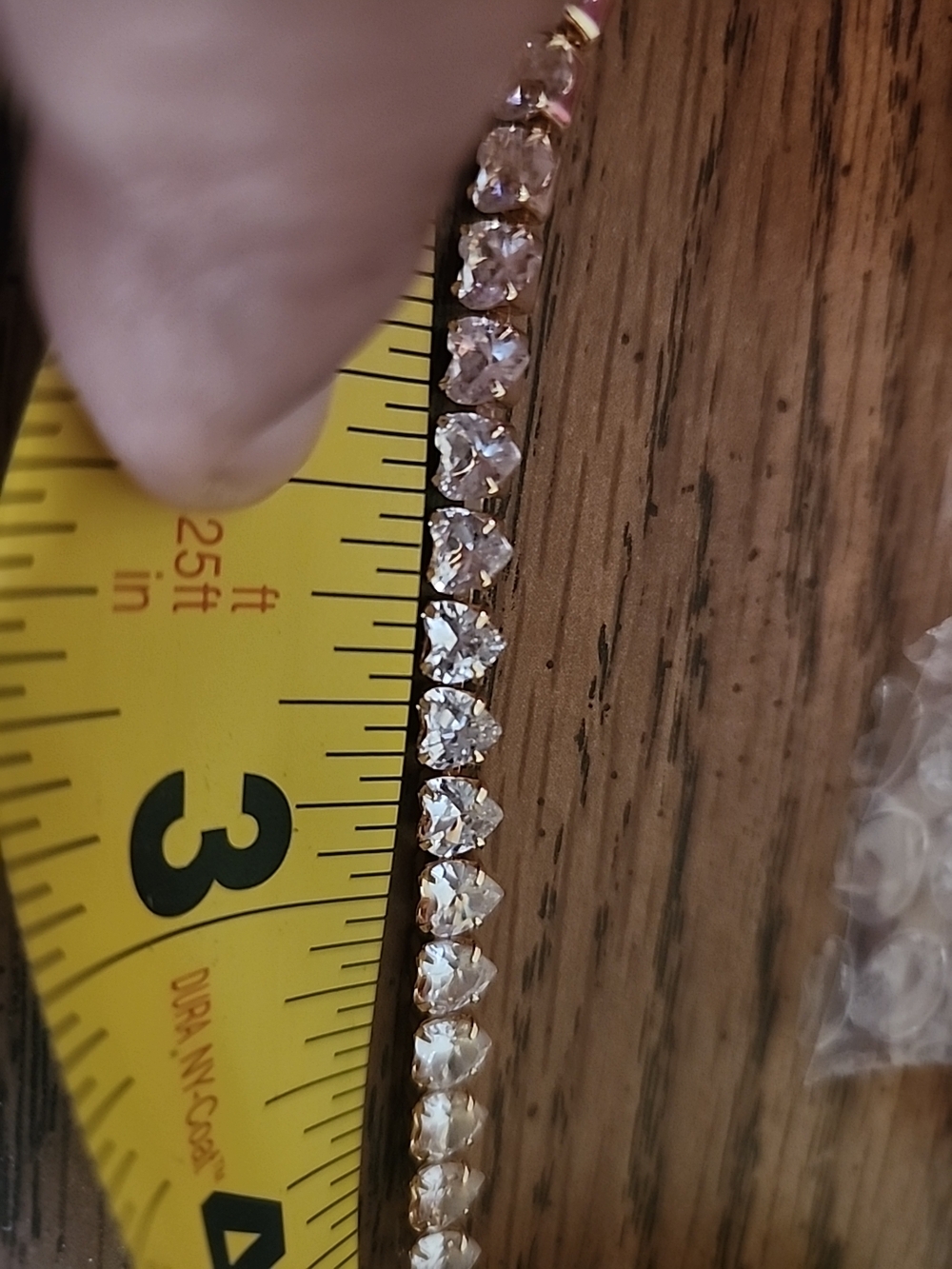 Gold Tennis Choker Necklace Made with Clear Heart Shaped Swarovski Element
